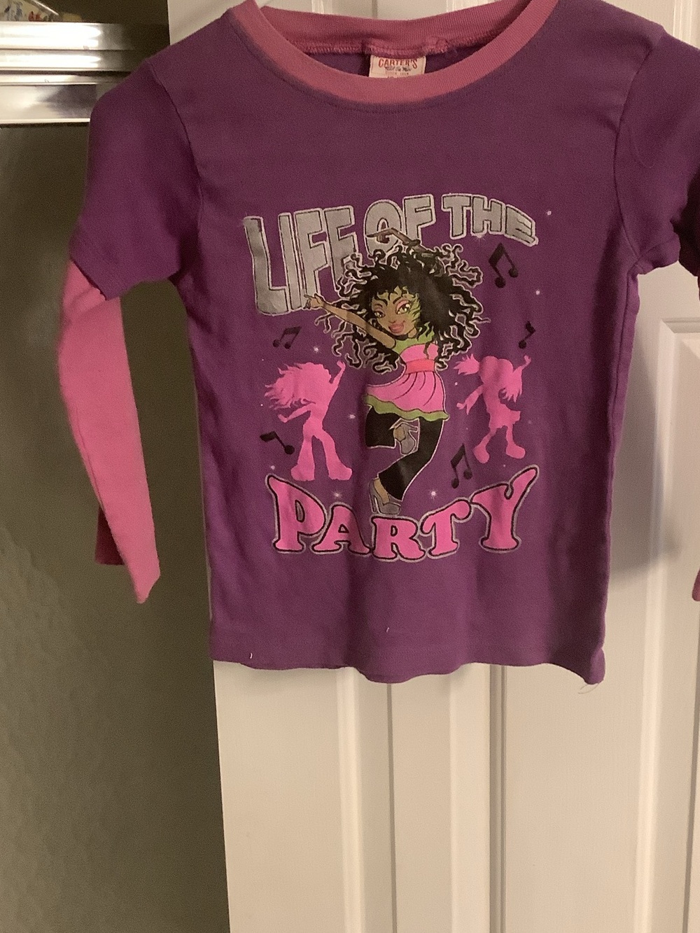 Carter's Purple and Pink "Life of the Party" Graphic Long Sleeve Top